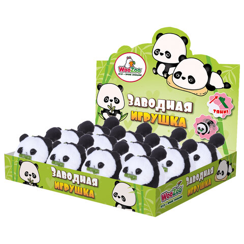 Игрушка пищалка мягкая заводная "Панда", высота 11 см, WOOZOO (ВУЗУ), 666197