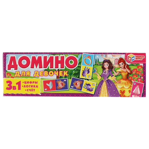Игра настольная ДОМИНО, 175х55х18 мм, АССОРТИ, УМНЫЕ ИГРЫ