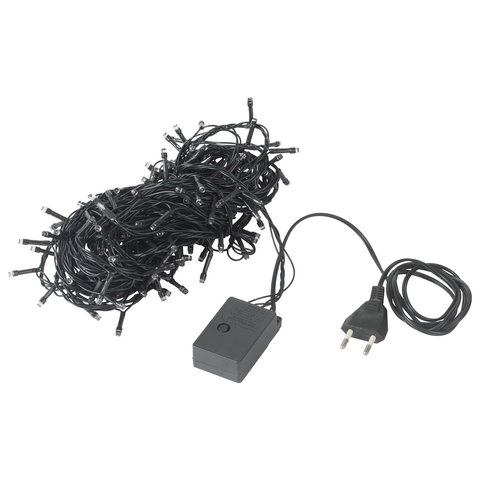 Электрогирлянда-нить комнатная "Стандарт" 10 м, 200 LED, мультицветная 220 V, контроллер, ЗОЛОТАЯ СКАЗКА, 591100