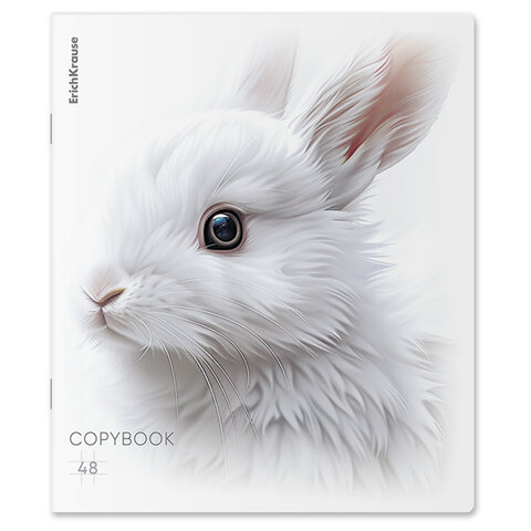 Тетрадь А5, 48 л., ERICH KRAUSE, скоба, клетка, Soft-touch + УФ-лак, "Whiteout" (микс в спайке), 63313