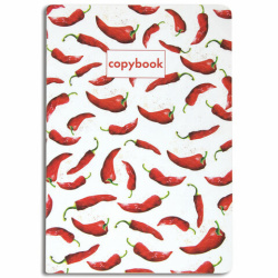 Тетрадь 40 л. в клетку обложка SoftTouch, бежевая бумага 70 г/м2, сшивка, А5 (147х210 мм), HOT PEPPERS, BRAUBERG, 403779