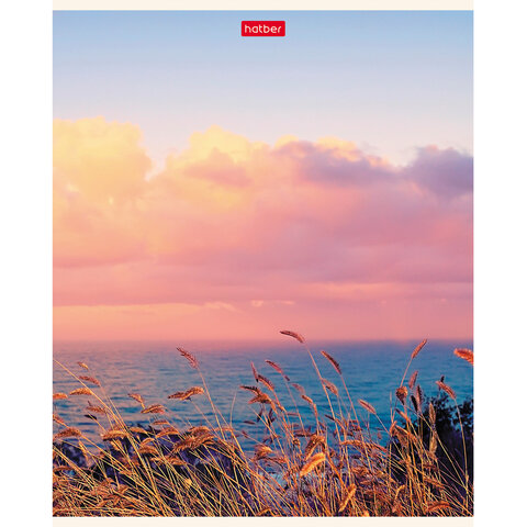 Тетрадь А5, 60 л., HATBER, скоба, клетка, soft-touch ламинация, "Тихие горизонты" (микс в спайке), 096761, 60Т5лВ1