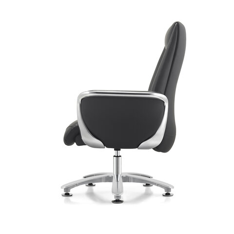 Кресло HAWASAN PREMIUM EX-801, до 200 кг, алюминий, экокожа, черное, 533235