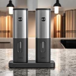 Набор мельниц для специй (2 шт. на подставке), электрические,ПОВРЕЖДЕННАЯ УПАКОВКА