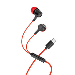 Наушники с микрофоном (гарнитура) VIXION PRO VS-30, проводные, 1,2 м, Type-C, красный, 03431, БП-00001069