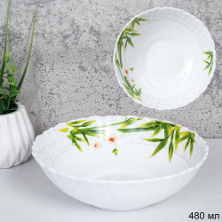 Салатник 480 мл 155 мм тарелка глубокая / TW-60 (6773) /уп 6/72/ Бамбук орхидеея с кантом