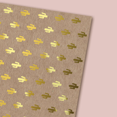 Бумага упаковочная подарочная крафт С ЭФФЕКТАМИ НАБОР 3 шт., "Trendy Kraft", 70х100 см, ЗОЛОТАЯ СКАЗКА, 591938