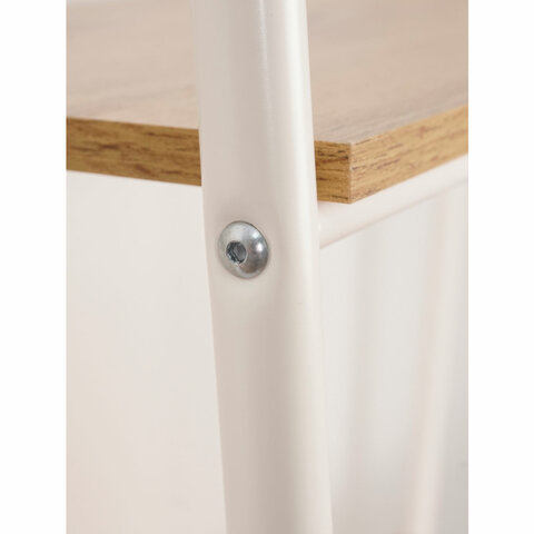 Стеллаж на металлокаркасе "Скандинавия-24", 650х385х1470 мм, 4 полки ЛДСП, белый/дуб, CТCП24 Б