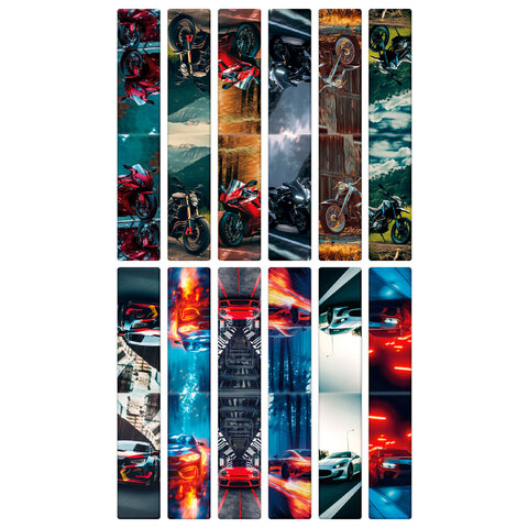 Закладки для книг МАГНИТНЫЕ, "BOYS", набор 12 штук, 60x20 мм, FUNSTER, 116656