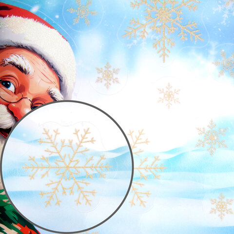 Наклейка для окон двусторонняя, 30х38 см "Дед Мороз", глиттер, золотой, ЗОЛОТАЯ СКАЗКА, 592575