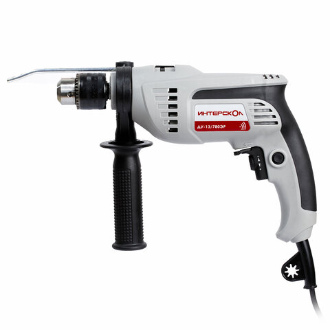 Дрель сетевая ударная, 780 Вт, 2700 об/мин, ИНТЕРСКОЛ ДУ-13/780ЭР, 421.1.0.00