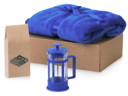 Подарочный набор «Tea time» с пледом, Цвет синий