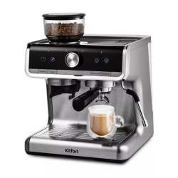 Кофейная станция KITFORT КТ-789, 1550 Вт, объем 2,8 л, для зерен 250 г, ручной капучинатор, серая