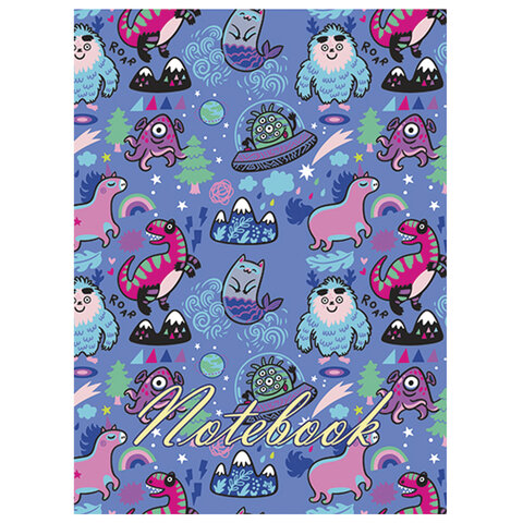 Блокнот МАЛЫЙ ФОРМАТ А7 75x105 мм, 40 л., гребень, фольга, TWIN лак, клетка, "МИКС 3" (6 видов), 099128