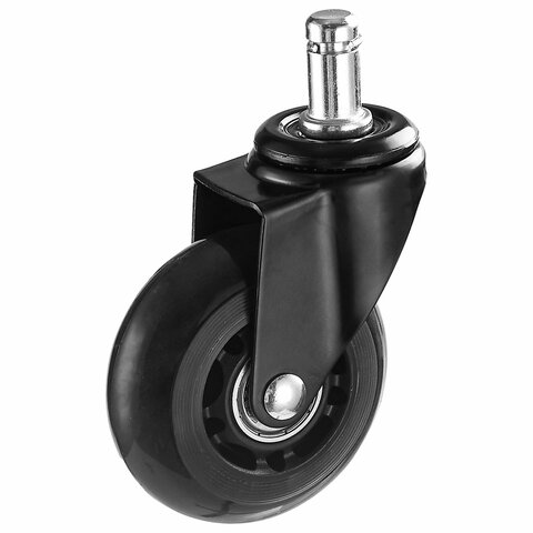 Колеса (ролики) BRABIX для кресла мягкие, резиновые, d 64 мм, КОМПЛЕКТ 5 шт., шток d 11 мм, в коробе, 533087