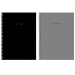 Тетрадь А4, 120 л., BRAUBERG, гребень, клетка, матовая ламинация, "Minimal Classic", 405640