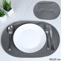 Салфетка для стола овальная / grey /уп 6/300/30х45 смсерая АКЦИЯ