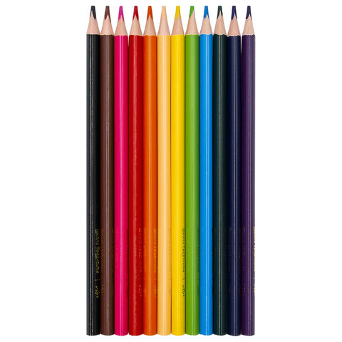 Карандаши цветные ЛУЧ "Школа Творчества", 12 цветов, трёхгранные, натуральное дерево, 30С 1806-08