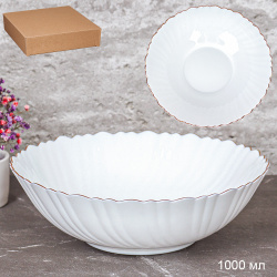 Салатник 1100 мл 200 мм Классика Золотая отводка / 758578 (White Gold)/уп 18/