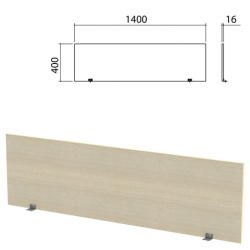 Экран-перегородка "Канц" 1400х16х400 мм, цвет дуб молочный (КОМПЛЕКТ С ФУРНИТУРОЙ)