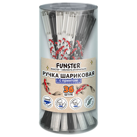 Ручка шариковая с принтом FUNSTER STICK "FISH KOI", СИНЯЯ, SOFT TOUCH покрытие, узел 0,7 мм, линия письма 0,35 мм, 144388
