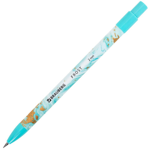 Карандаш механический цанговый 2 мм, BRAUBERG "FROST", HB, встроенная точилка, корпус ассорти, 182062