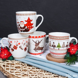 Кружка новогодняя 250 мл/ XP006 /уп 12/96/