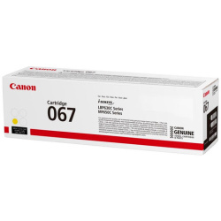 Картридж лазерный CANON (067Y) i-SENSYS LBP631Cw/MF655Cdw и другие, желтый, ресурс 1250 стр., ОРИГИНАЛЬНЫЙ, 5099C002