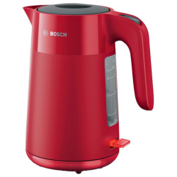 Чайник BOSCH TWK 2M164, 1,7 л, 2400 Вт, закрытый нагревательный элемент, пластик, красный