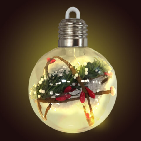 Шары ёлочные 8 см, "Charming Winter", пластик, АССОРТИ 3 дизайна, с подсветкой, ЗОЛОТАЯ СКАЗКА, 592478