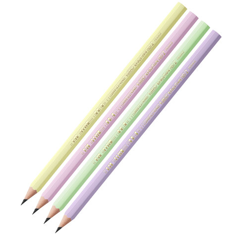 Карандаш чернографитный BIC, 1 шт., "Evolution Pastel", HB, без ластика, корпус ассорти, 518307