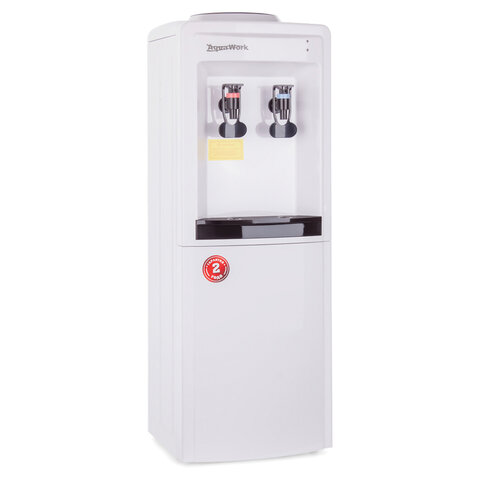 Кулер для воды AQUA WORK 0.8-LDR, напольный, НАГРЕВ/ЭЛЕКТРОННОЕ ОХЛАЖДЕНИЕ, 2 крана, белый, 27930