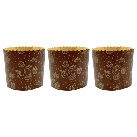 Форма бумажная для выпечки пасхального кулича "Выпечка", КОМПЛЕКТ 6 шт., 7х8,5 см, ЗОЛОТАЯ СКАЗКА, 592660