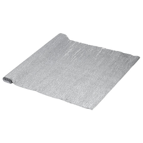 Бумага гофрированная/креповая (ИТАЛИЯ) 140 г/м2, 50х250 см, серебристая (912), BRAUBERG FIORE, 112601