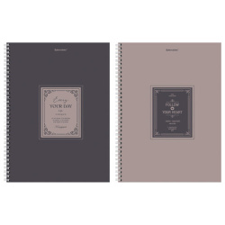 Тетрадь А4, 120 л., BRAUBERG, гребень, клетка, матовая ламинация, "Винтаж", 405644