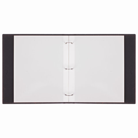 Фотоальбом BRAUBERG на 20 магнитных листов, 23х28 см, под гладкую кожу, на кольцах, коричневый, 390492