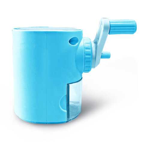 Точилка механическая BRAUBERG KIDS, для простых и цветных карандашей, корпус голубой, крепление к столу, 272005