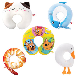 Мягкая подушка-игрушка ДЛЯ ШЕИ, подушка для путешествий прикол, ассорти, 30 см, FANCY