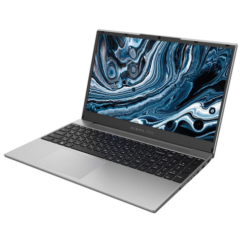 Ноутбук DIGMA Pro Breve 15.6", Ryzen 7 5700U, 16 Гб, SSD 512 Гб, Windows 11 Pro, серебристый, DN15R7-ADXW01