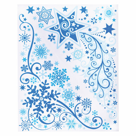 Украшение для окон и стекла ЗОЛОТАЯ СКАЗКА "Узоры на окне 2", 30х38 см, ПВХ, 591216