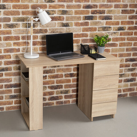 Стол письменный/компьютерный BRABIX "Scandi CD-016", 1100х500х750 мм, 4 ящика, дуб сонома, 641892, ЦБ013707-2