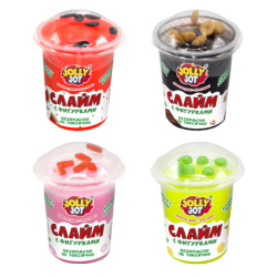 Слайм с фигурками, вкусняшки, 200 г, НАБОР 4 шт., JOLLY JOT, 666669