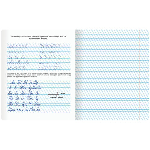 Тетради ДЭК 12 л. КОМПЛЕКТ 10 шт. ПРОПИСЬ № 2 частая косая линия, со справкой, ЮНЛАНДИЯ, 404858