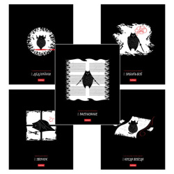 Тетрадь обложка пластик, А5 48л. скоба, клетка, HATBER, "Кот-самурай" (микс в спайке), 091461, 48Т5В1пл