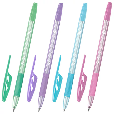 Ручка шариковая с грипом BRAUBERG "ULTRA GT PASTEL", КОМПЛЕКТ 20 ШТУК, СИНЯЯ, узел 0,7 мм, линия 0,35 мм, 144534