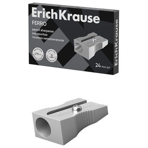 Точилка ERICH KRAUSE "Ferro", металлическая клиновидная, 7074