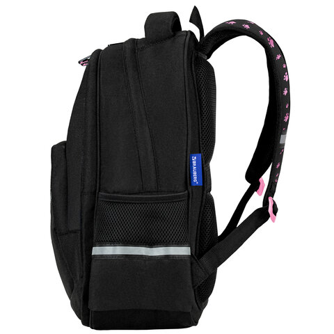 Рюкзак BRAUBERG SOFT, 2 отделения, 3 кармана, "Tough cat", СВЕТЯЩИЙСЯ, 40х31х15 см, 274401