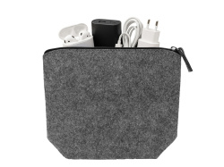 Органайзер для электроники и проводов «Felt» из RPET-фетра, Цвет серый