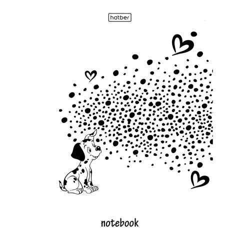 Тетрадь обложка пластик, А5 48л. скоба, клетка, HATBER, Забавные далматинцы (микс в с, 48Т5В1пл