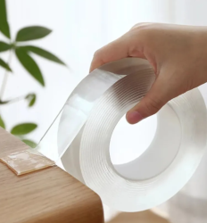 Многоразовая крепежная лента гелиевая на любые поверхности(скотч двухсторонний) UKC Ivy Grip Tape 5 м прозрачная